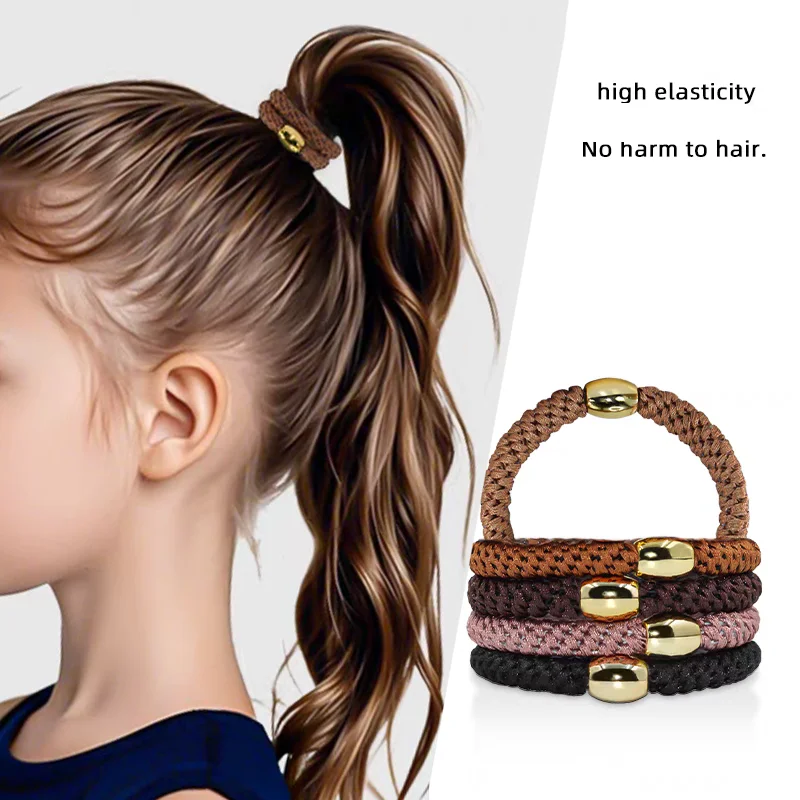 

5PC Fashion European American High Elasticity Hair Ties for Women Girls Children Sport Ponytail Holder Korean Hair Accessories