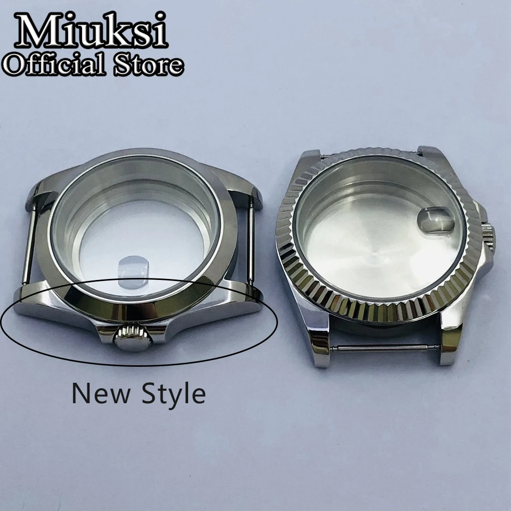 Miuksi 36mm/40mm silver gold black watch case sapphire glass fit NH35 NH36 NH34 ETA2824 PT5000 movement