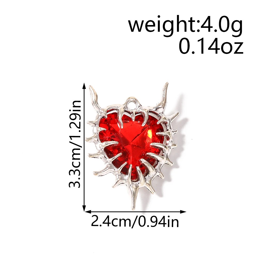 Leslie 5 Stück 24*33mm Steampunk Gothic Thorn Heart Charms Anhänger für Ohrringe Halskette Armband DIY Schmuck handgefertigtes Kunsthandwerk – Detail 1