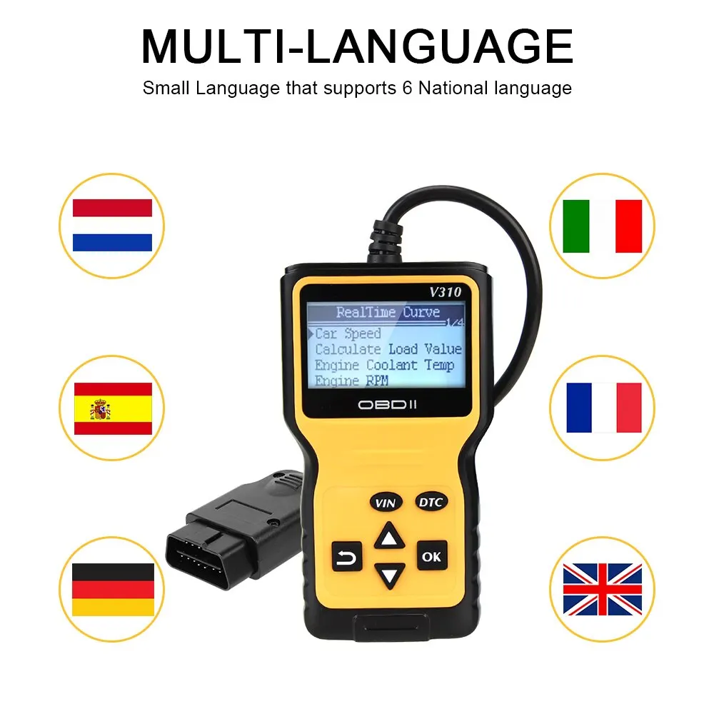 Car OBD2 Code Reader Scanner V310 ELM327 Diagnostic Tools Clear Engine Fault Repair Kit Automobile Accessories