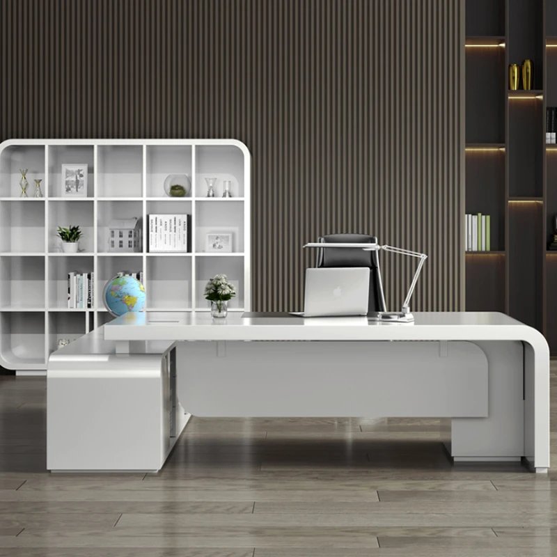 Light Luxury Designer's Office Desk Simple Modern White Fashionable European Japanese Luxury Office Desk Classics Furniture