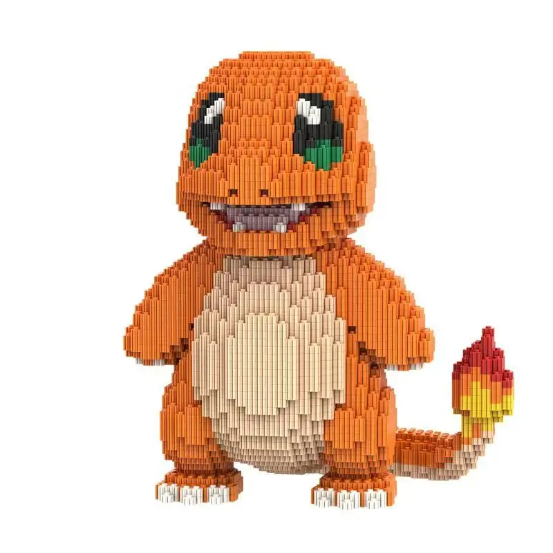 New movie series fire dragon building block toys DIY model decoration puzzle splicing toys children's birthday gifts