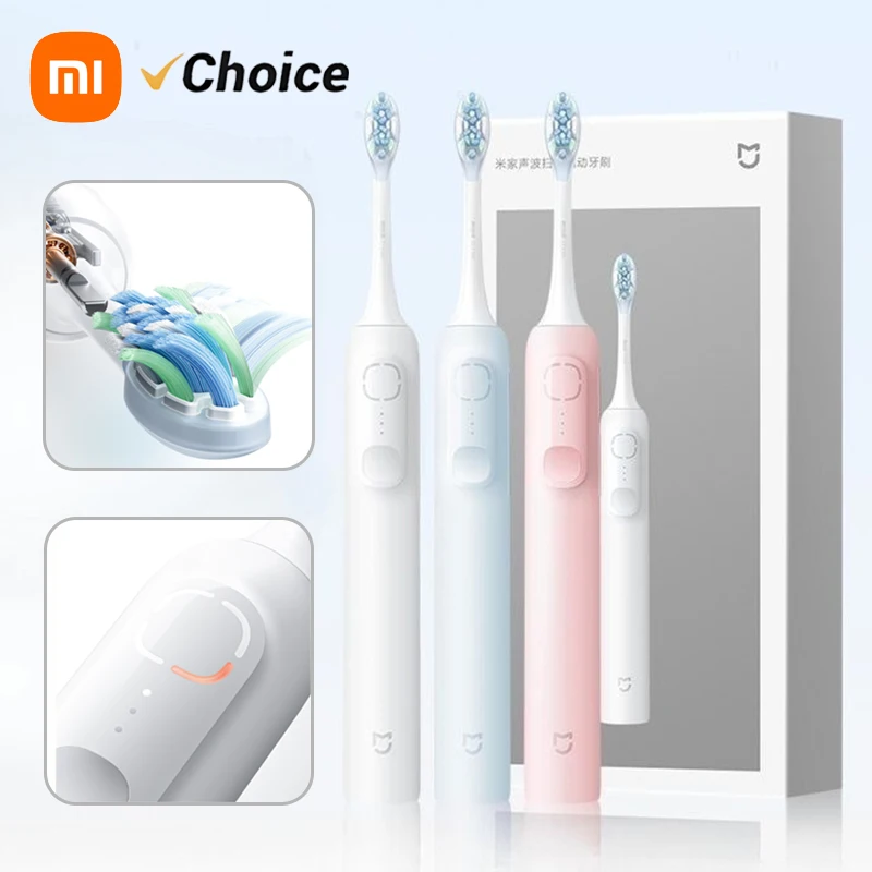 Original XIAOMI Sonic Toothbrush MES609, Shock-Absorbing Smart Sweep Vibration Teeth Deep Cleaning Electric Tooth Brush 3 Modes