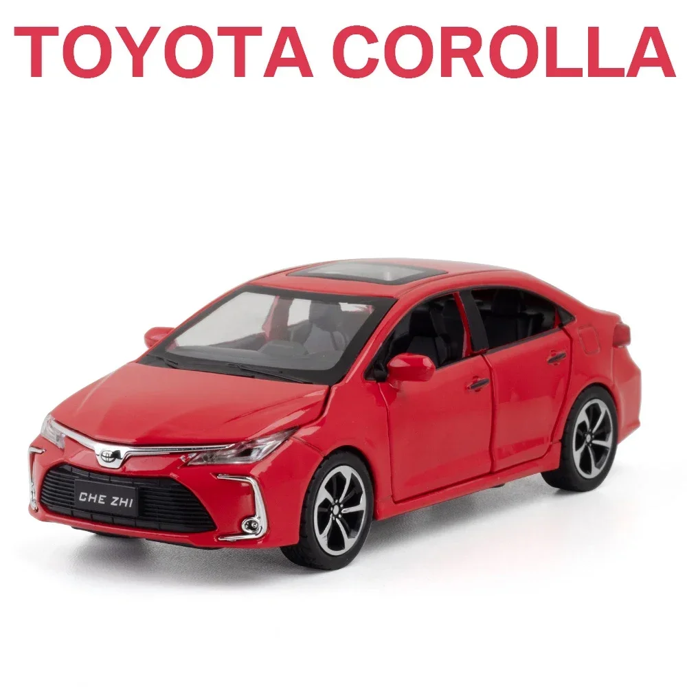 Modèle de voiture Toyota CorTrustHybrid en alliage moulé sous pression et véhicules jouets, son et lumière, dos nervuré, cadeaux pour enfants, 1:32