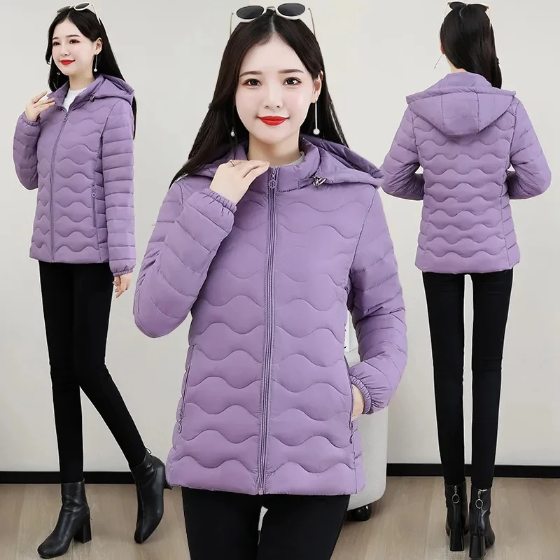 Winter Women Parkas Comfort Casual Jacket Fashiona Hooded Cotton Coat for Female Slim Fit Warm Outerwear Mother\'s Short Overcoat