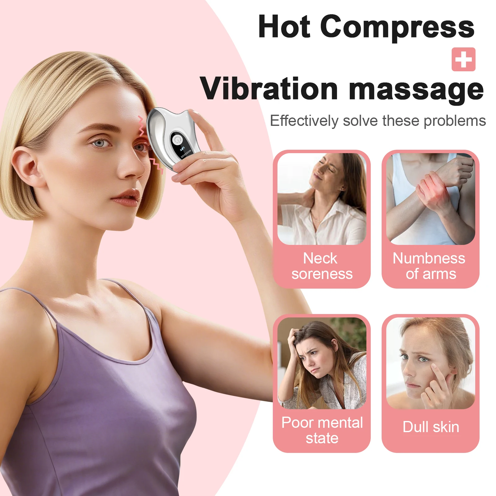 مدلك الوجه كشط الجلد لرفع الوجه تشديد الرعاية المضادة للتجاعيد الذقن المزدوجة إزالة الرقبة تدليك كهربائي أداة العناية بالبشرة #2