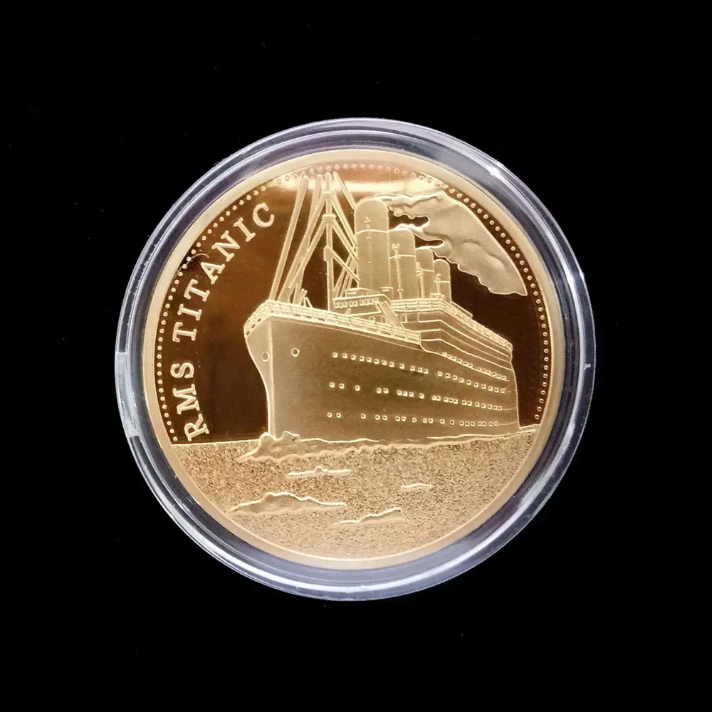 Gold Plated Coin Titanic Ship Collectible Coins Incident Art Collection Medal Commemorative Coins Souvenir for Home