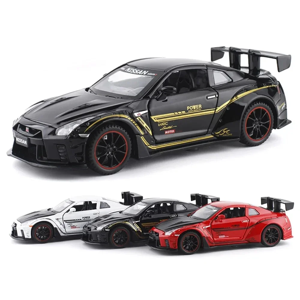 1:32 Nissan GTR R35 Racing Car Model Scale Children Kids Toys Car 1/24 Diecast & Toy Vehicles Sound And Light Boys Car Gifts