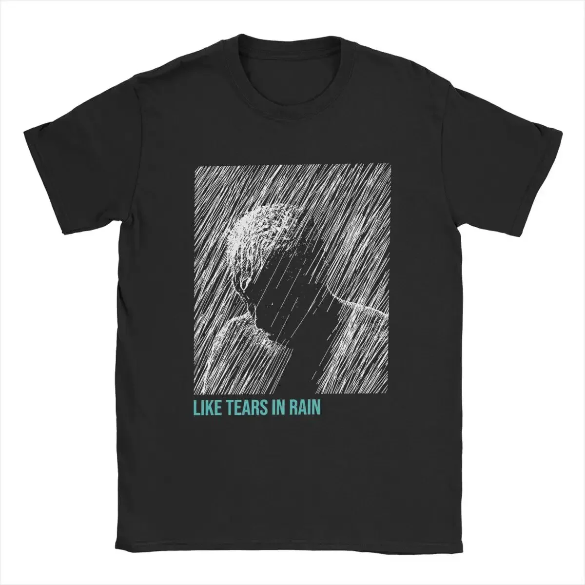 Blades Runners Like Tears In Rain T Shirts for Men Cotton Vintage T-Shirts Crewn