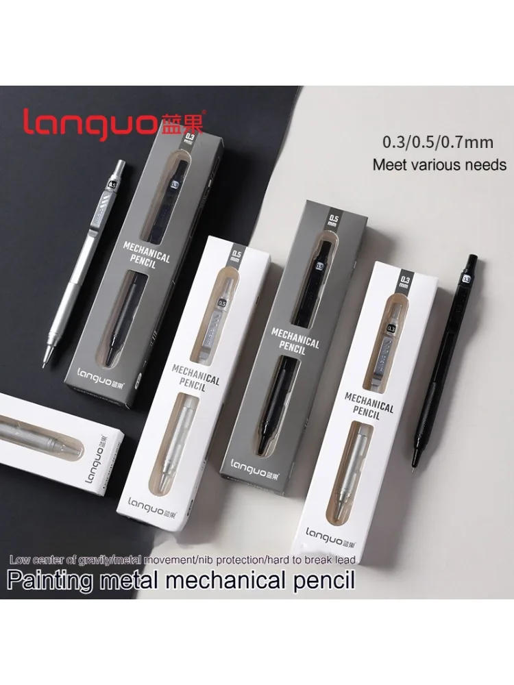 Languo crayon mécanique automatique avec gomme en métal pour croquis Art dessin ingénierie crayon automatique 0.3/0.5/0.7mm