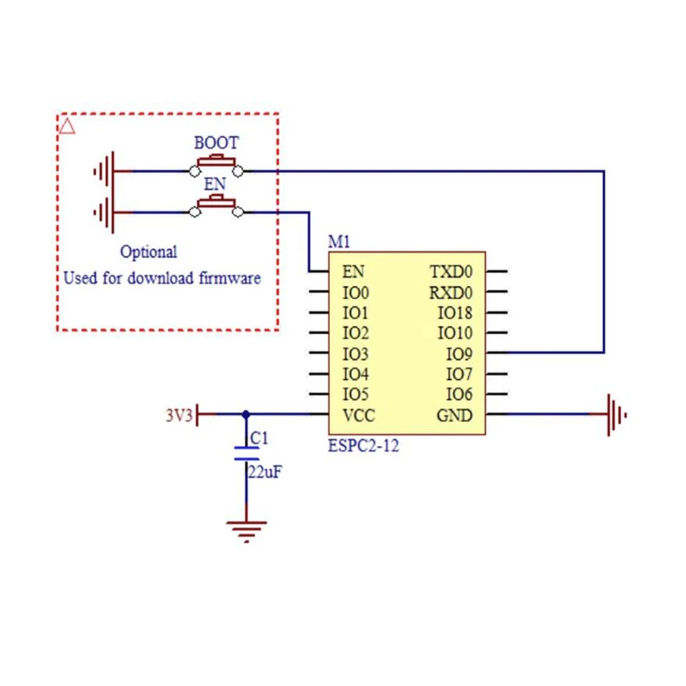 1Pcs ESP32-C2 WiFi Bluetooth module Uses ESP8684 Chip Development Board Expansion Board ESPC2-12 To Replace ESP-12E/F 16x24x3mm