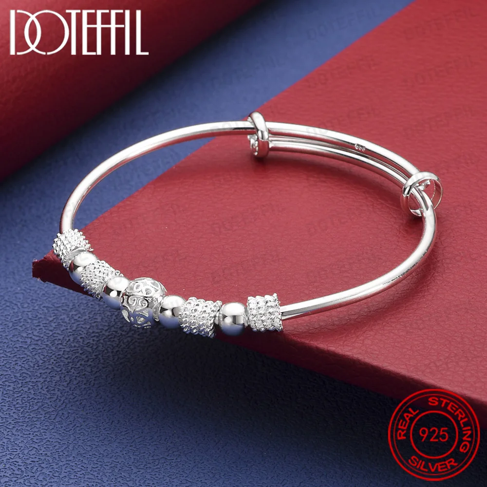 925 Sterling Silver Lucky Beads Bangles for Women Bracelets Luxury Designer Party Wedding Jewelry Gifts New Korean Fashion