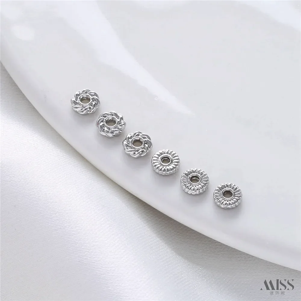 

Thick Platinum Plated White K Hot Wheel Twist Tooth Pattern 5mm Wheel Bead Spacer DIY Bracelet Necklace Accessories Material