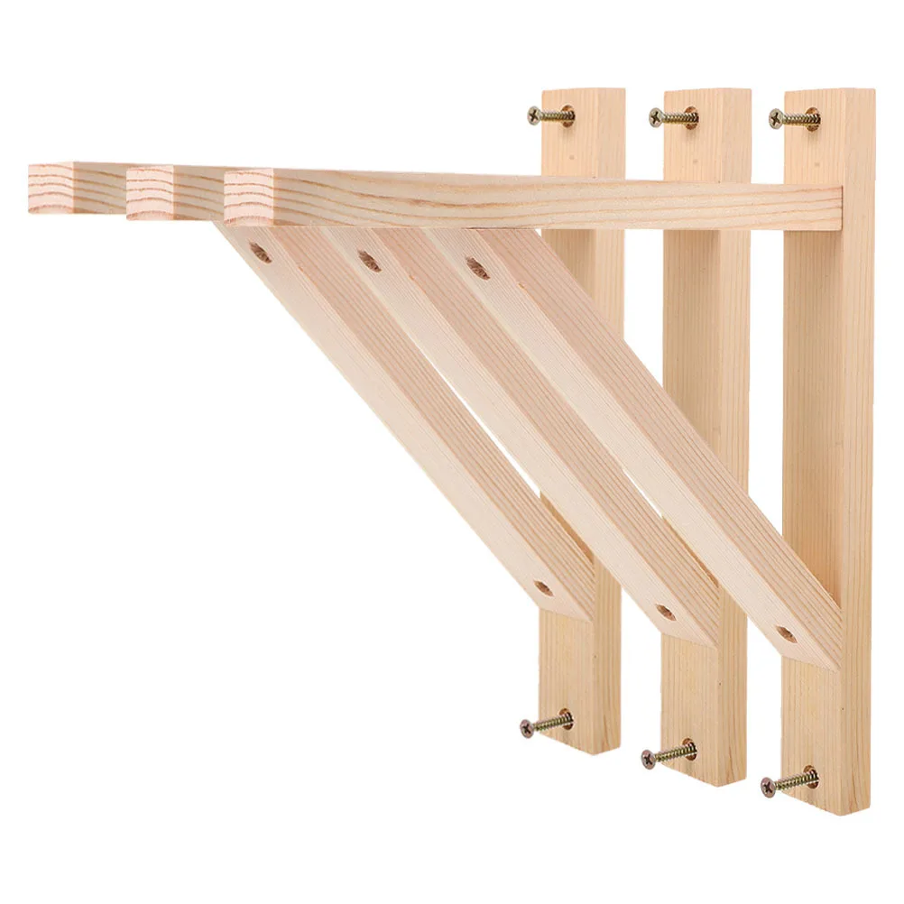 

3Pcs Wood Triangle Shelf Brackets Wall Mounted Support Angle Brackets Decorative Floating Shelf Hardware Pendant Lamp Sconce
