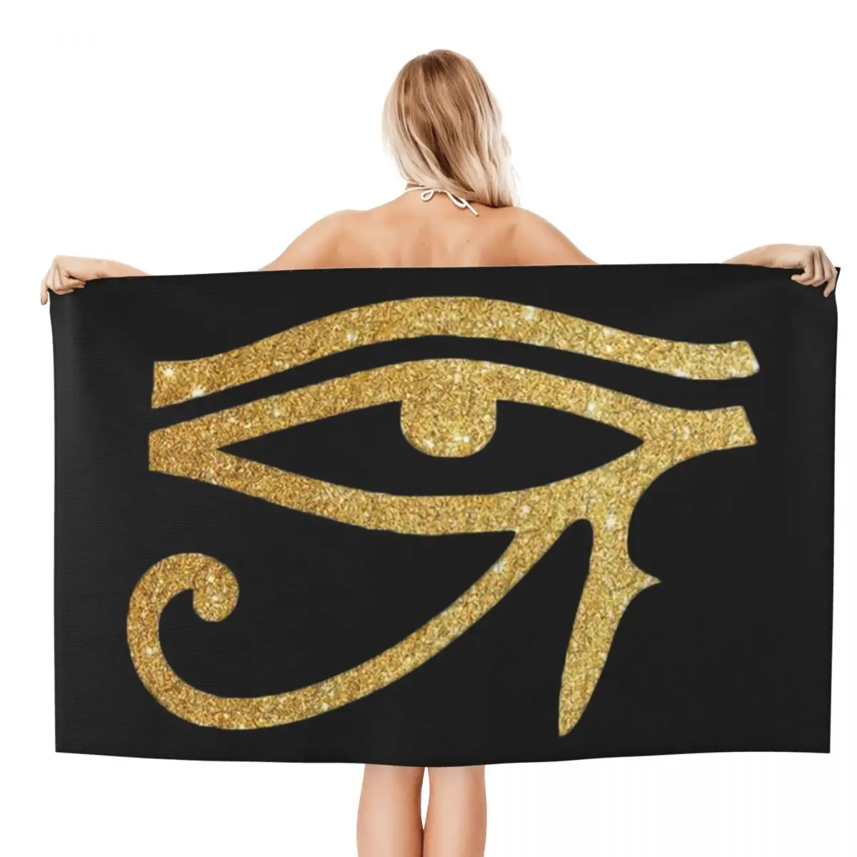 Custom Egypt Eye Of Horus Beach Towel Ancient Egyptian Culture Breathable Microfiber Bathroom Towels