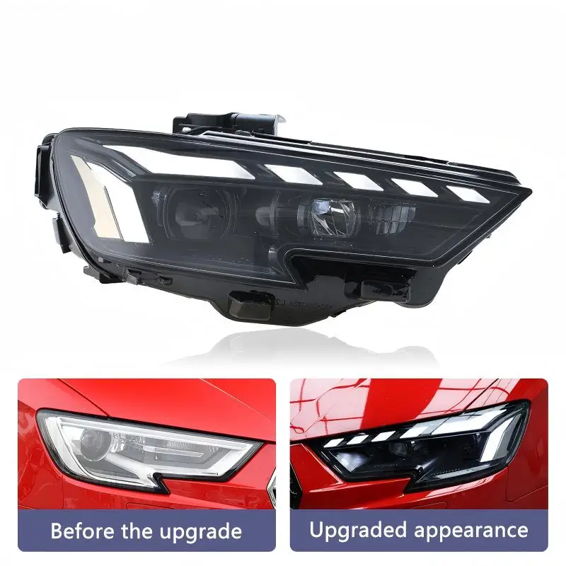 For Car Accessories for Audi A3 2017-2019 New LED Headlights Turn Signals Front Lights with Daytime Running Light