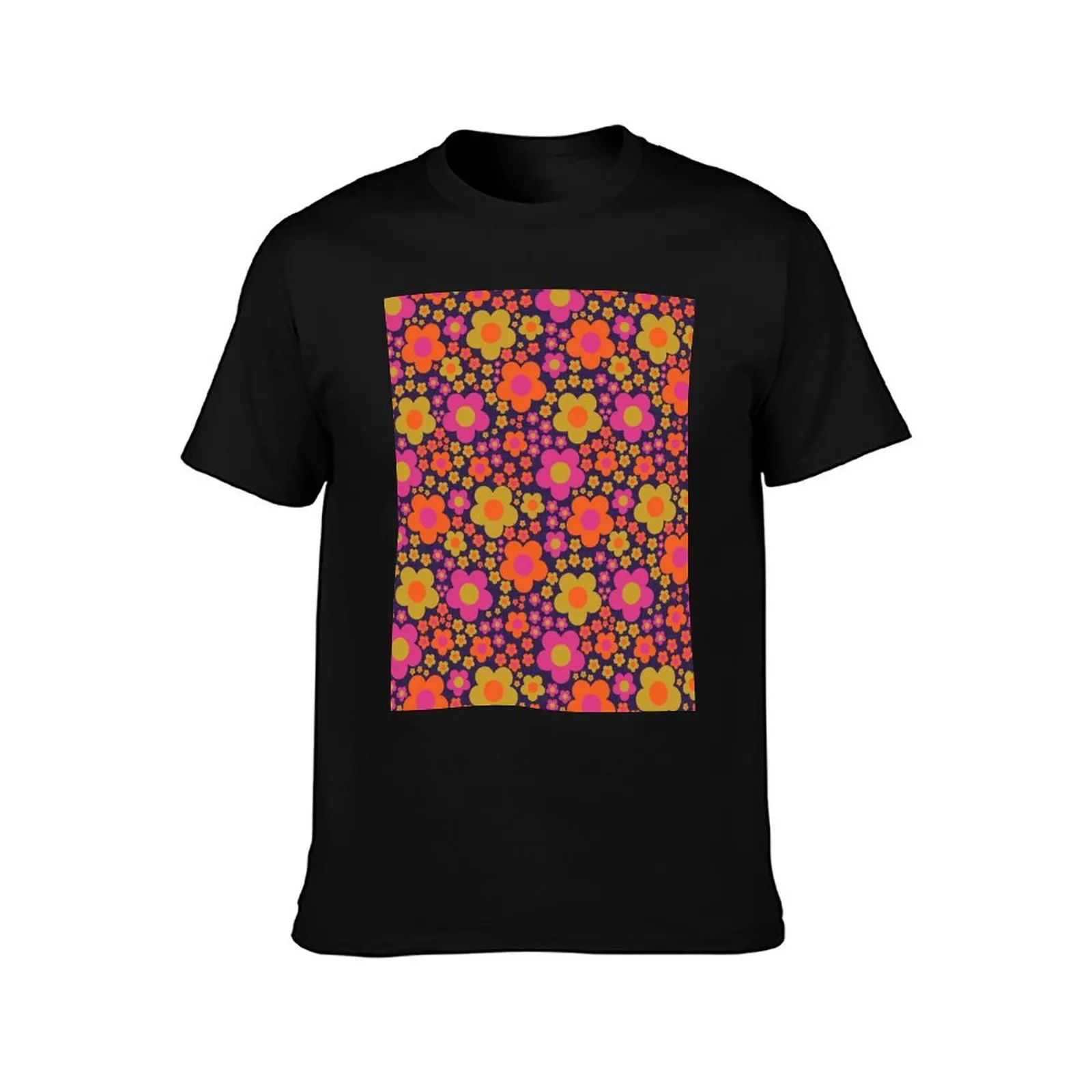 Flower Power Mod Floral T-Shirt sublime boys animal print vintage graphic tee anime Men's cotton t-shirt