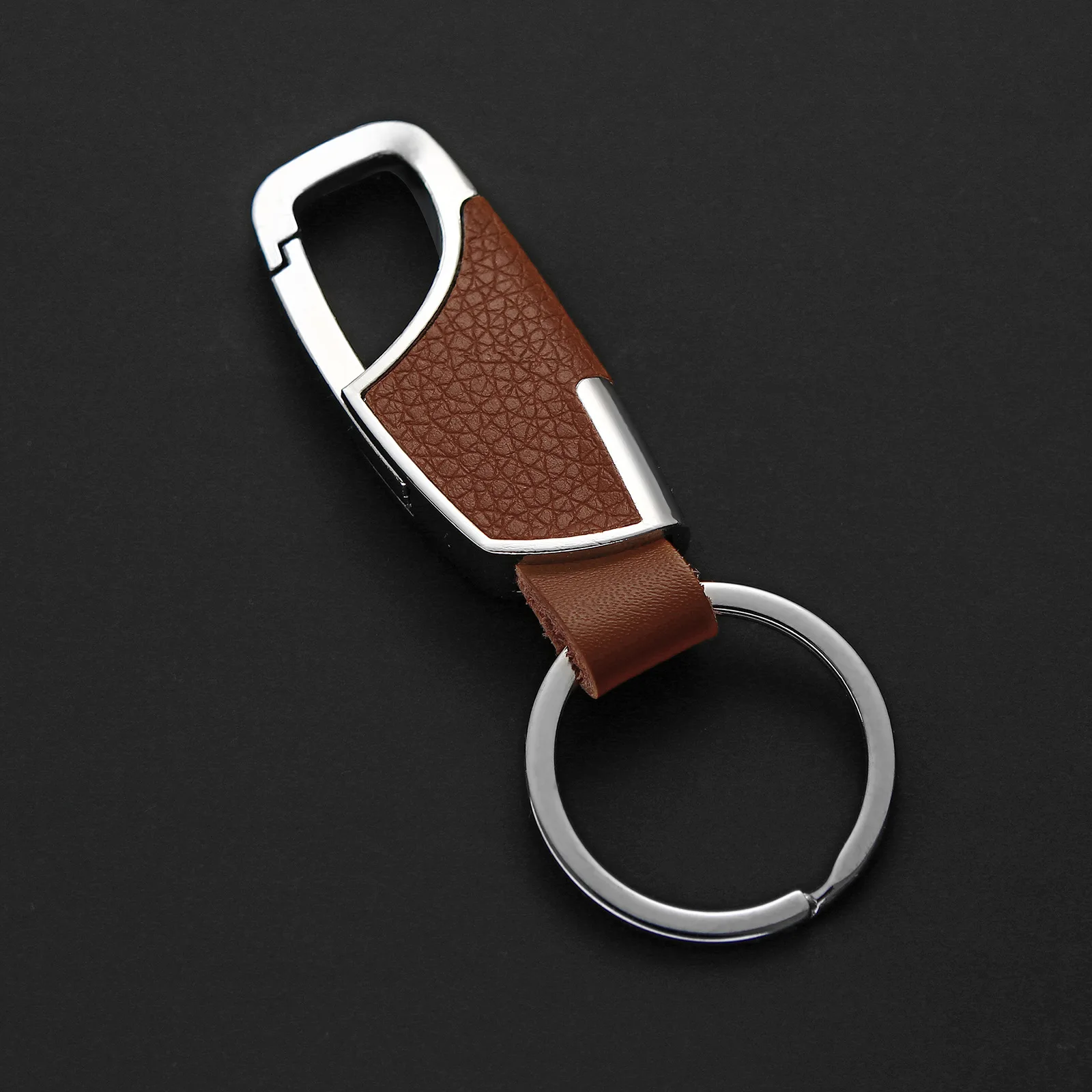 1 Stück Einfacher, Moderner und Kreativer Zinklegierung-Leder-Schlüsselanhänger, Unisex Metall-Taillen-Schlüsselanhänger, Geschenk-Schlüsselring, Auto-Schlüsselanhänger