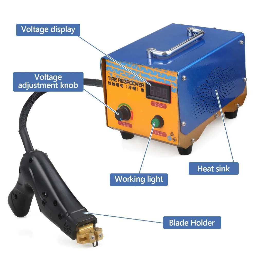 Digital Tire Regroover Car Tire Rubber Tyres Regrooving Tool Blade Iron Tire Regroover Electric Cutting Machine 1000W 110V/220V - view 4
