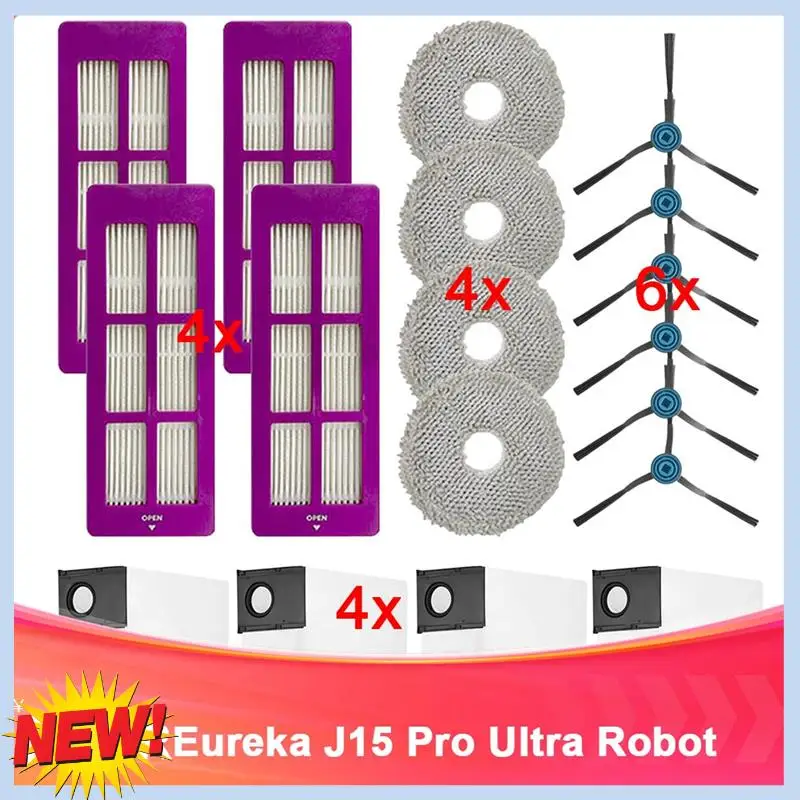 

Аксессуар AT14 для деталей робота-пылесоса Eureka J15 Pro Ultra, моющиеся и многоразовые, фильтры, боковые щетки, швабра, мешки для пыли