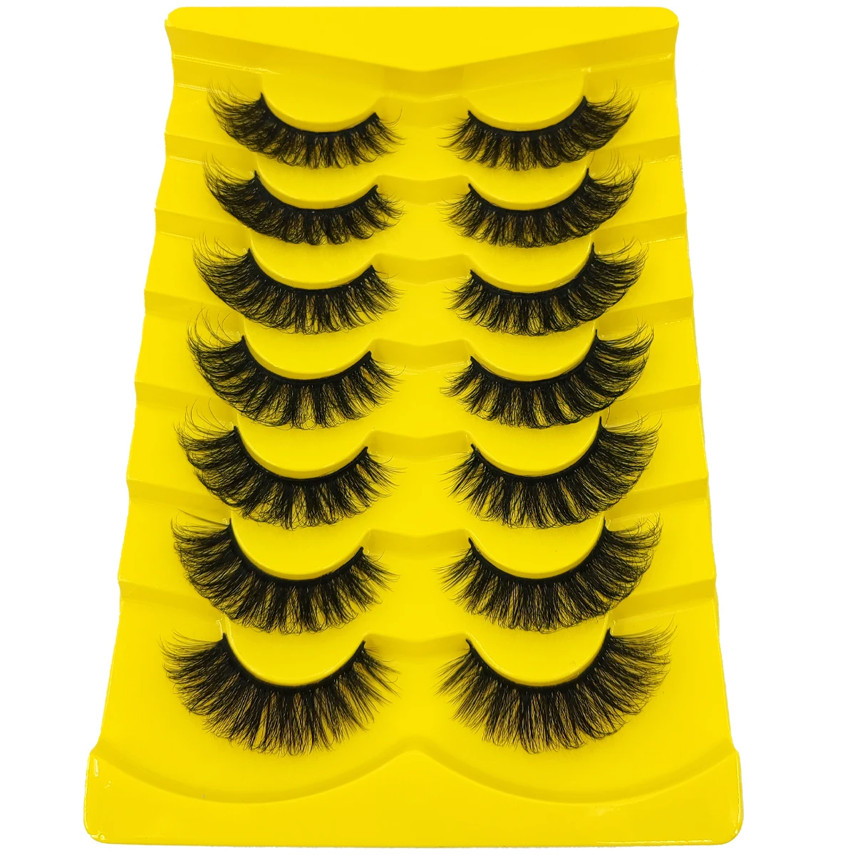 HBZGTLAD Neues 7-Paar weiches, natürliches Katzenaugen-Wimpern-Make-up-Werkzeug, falsche Wimpern, verlängerte, flauschige falsche Wimpern