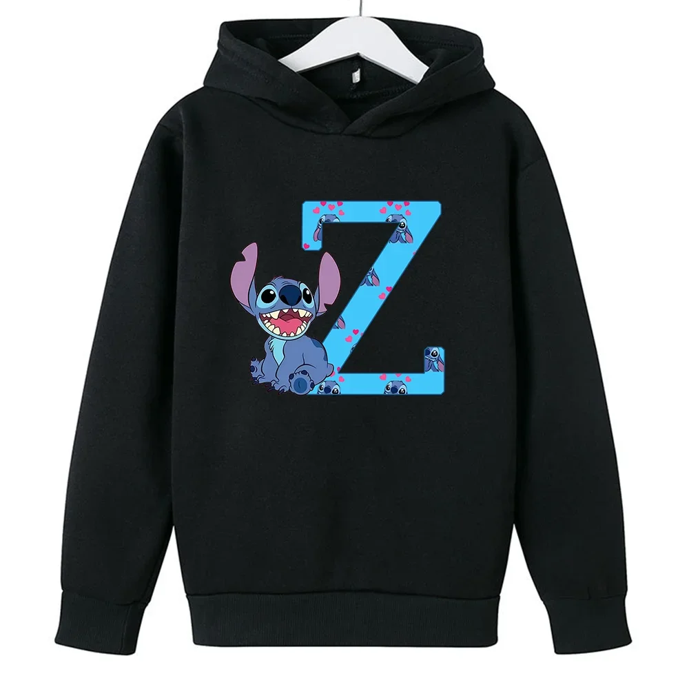 Kinderen Hoodies Stitch Letter Abcd Kawaii Mode Pullover Sweatshirt Anime Manga Cartoons Meisjes Jongen Kinderen Casual Kleding Tops