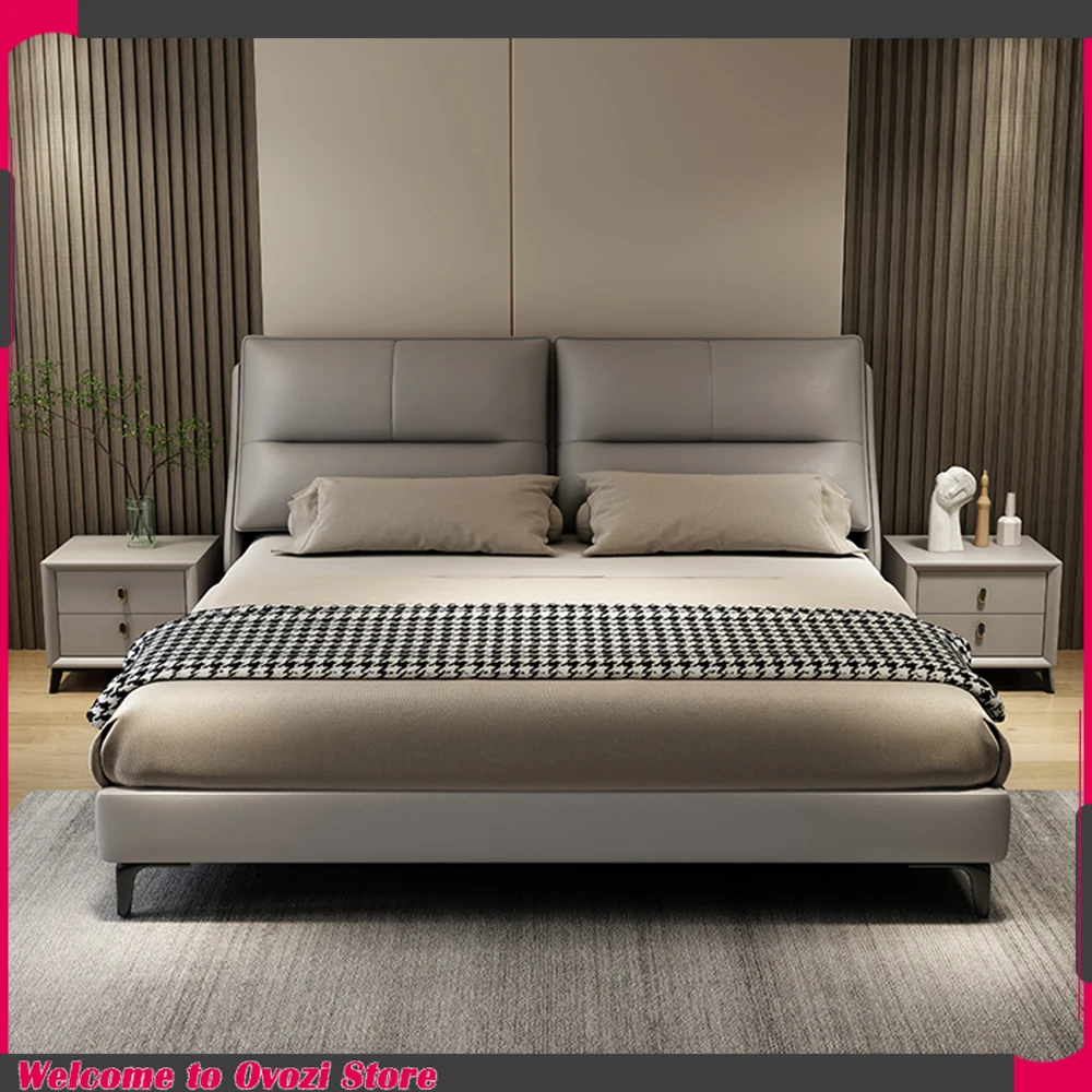 

Upholstered Modern Bed Storage Bedroom Nightstands Queen Bed Double Luxury Camas De Matrimonio Dormitorio Home Furniture