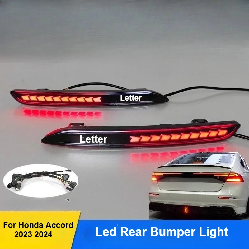 

For Honda Accord 2023 2024 2025 Rear Bumper Light Led Dymanic Flowing Turn Signal Brake Lamp Modification Accessories