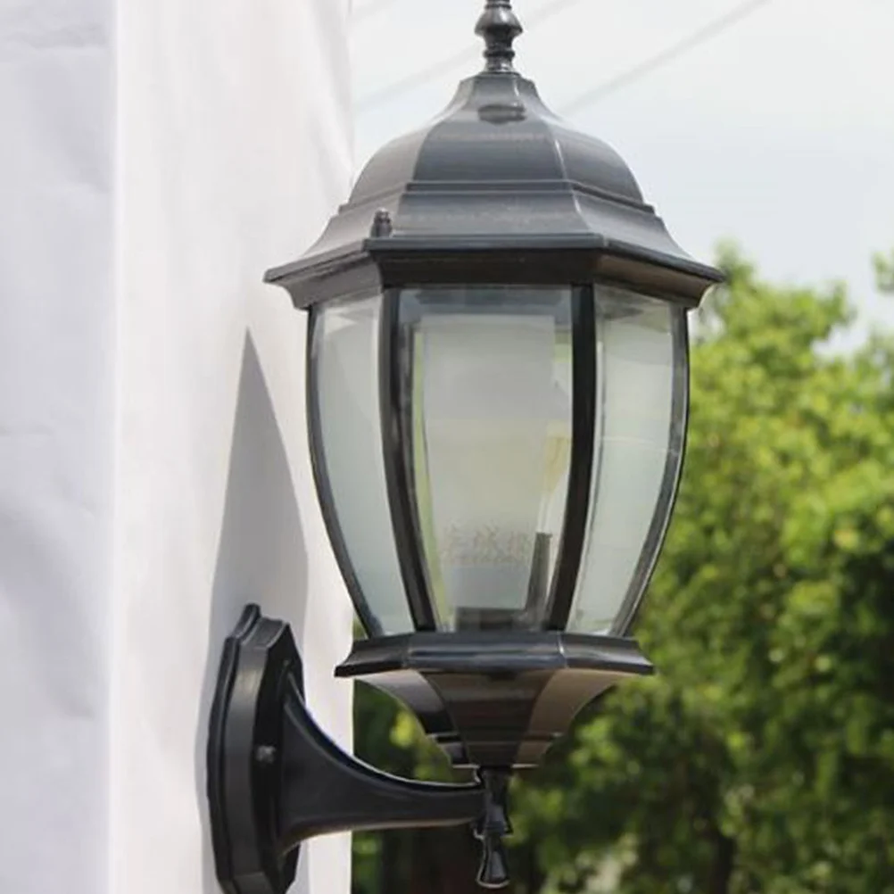 

1Pcs Wall Lamp Waterproof Vintage Hexagonal Energy Saving LED Light for Outdoor Yard Black Wall Lamp Solar Corridor Light