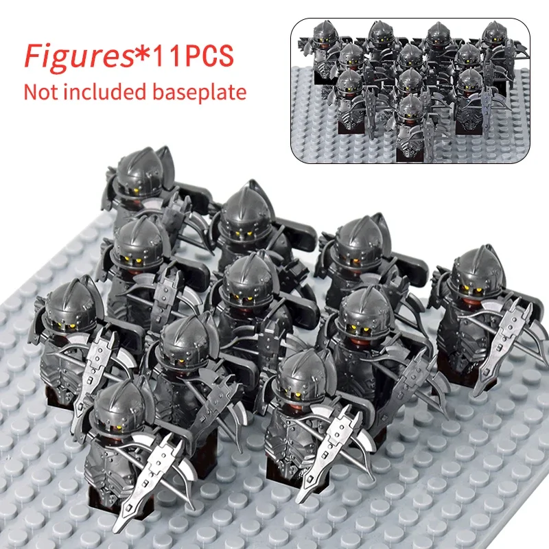 MOC Medieval Dwarf Warrior Elves Knights LOTR Figures Building Blocks Accessories Armor Shield LOTR DIY Toys for Children Gift image 3