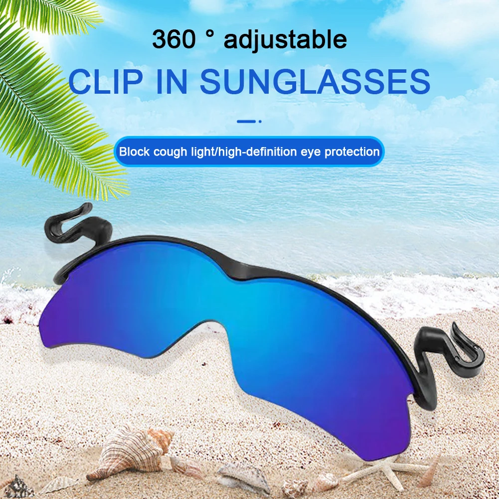 Verstellbare Sonnenbrille mit Hutclip, polarisierte Clip-On-Sonnenbrille für Hutkrempe, UV-beständige, blendfreie Brille zum Angeln im Freien – Detail 2