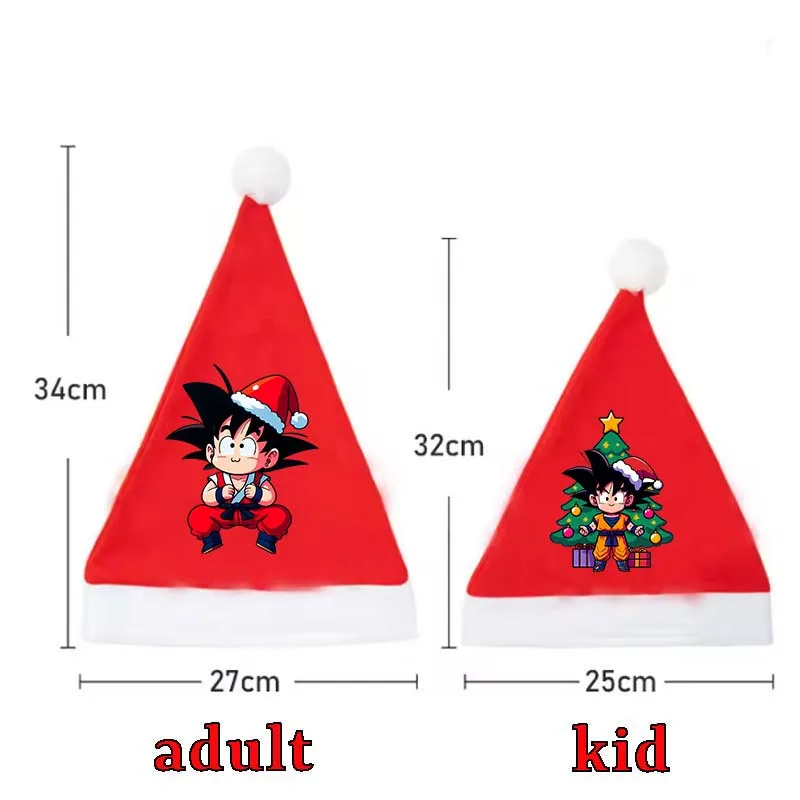 Dragon Ball Kerstmuts Volwassenen Kinderen Cosplay Rode Kerstman Hoeden Cartoon Anime Hoofddeksels Cap Party Decoraties Kerstcadeaus