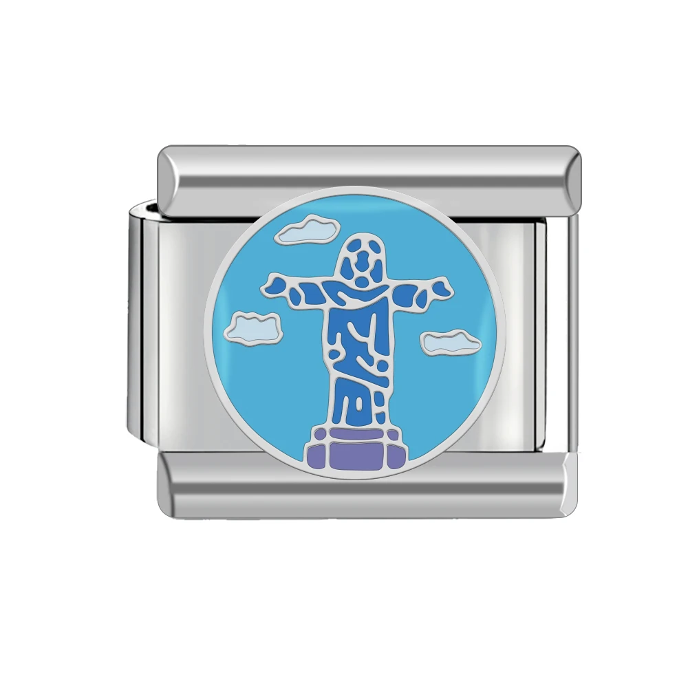 Italian Charm Stainless Steel 9mm Diy Bracelet Scenic Spot Tourism Commemoration