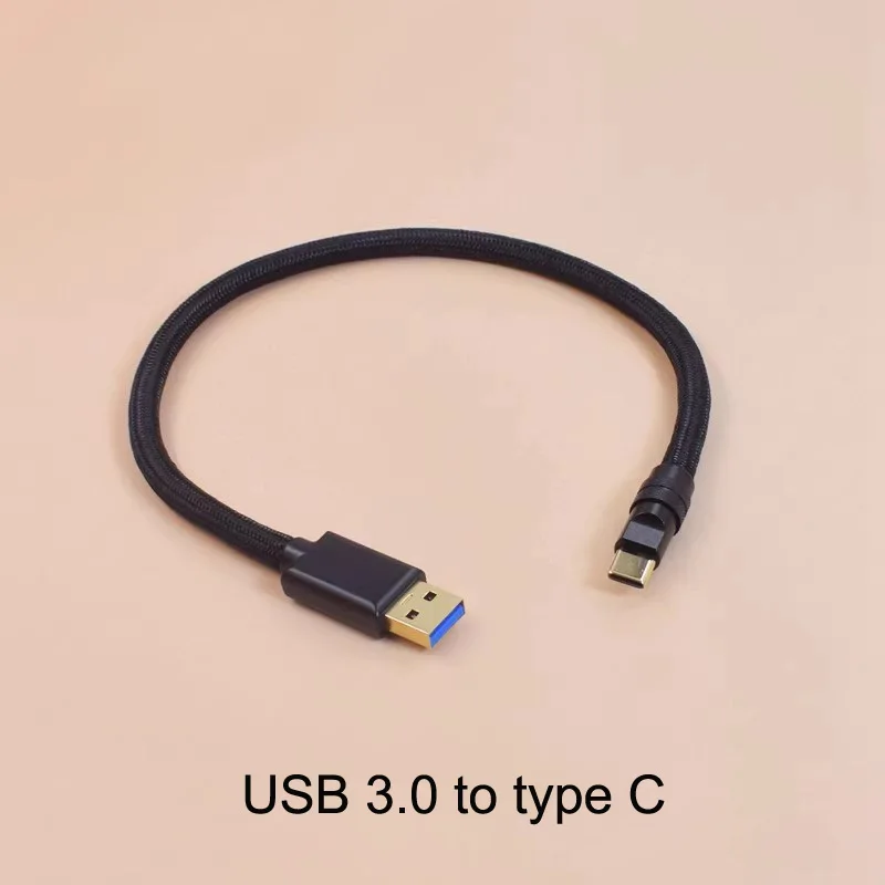 HIFI Sterling Silver USB A 3.0 Type A To Micro B Type C Cable Data Sync Cord Adapter External Hard Drive Disk Cable PC Speaker