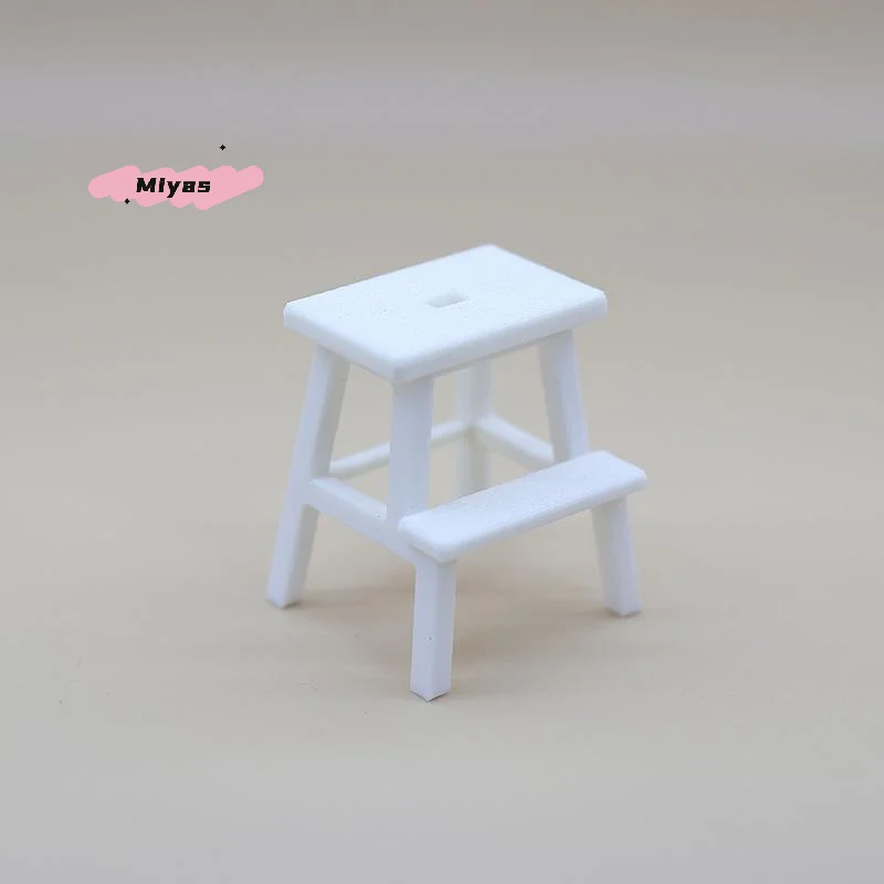 Miniature Dollhouse Double-Layer Holding Stool Plastic Footstool Sit Chair for Doll House Decorative Step Stool Home Accessories
