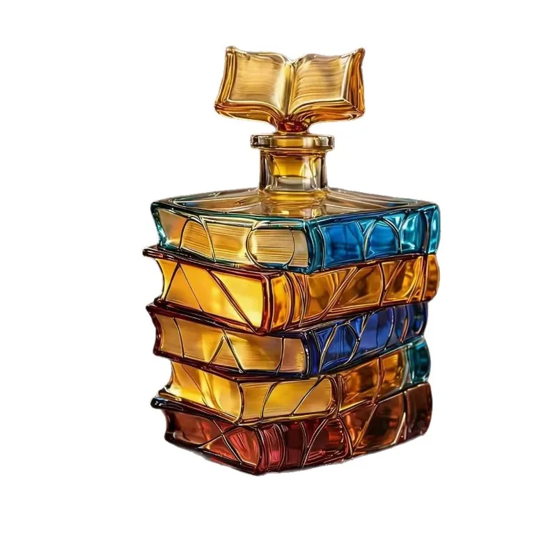 Color Book Type Creative Personalized Wine Set Borosilicate Glass Bottle, Study Bar Decoration Ornament