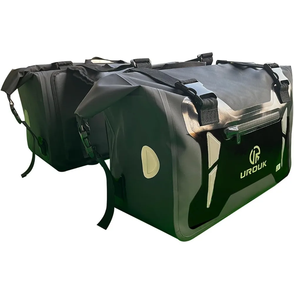 

motorcycle saddle bags waterproof 60l (30l*2) motorbike saddlebags motor side bag pannier bag for most motorcycle racks (black)