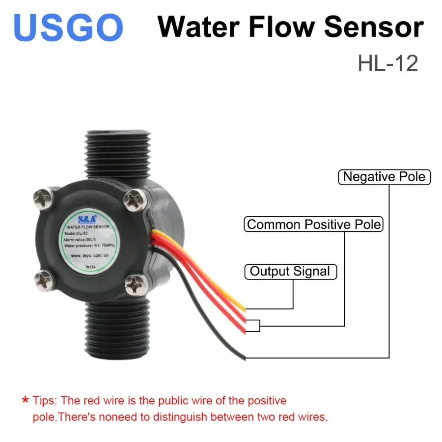 USGO S&A HL-12 مستشعر مفتاح تدفق المياه CO2 آلات الحفر بالليزر لمبردات S&A