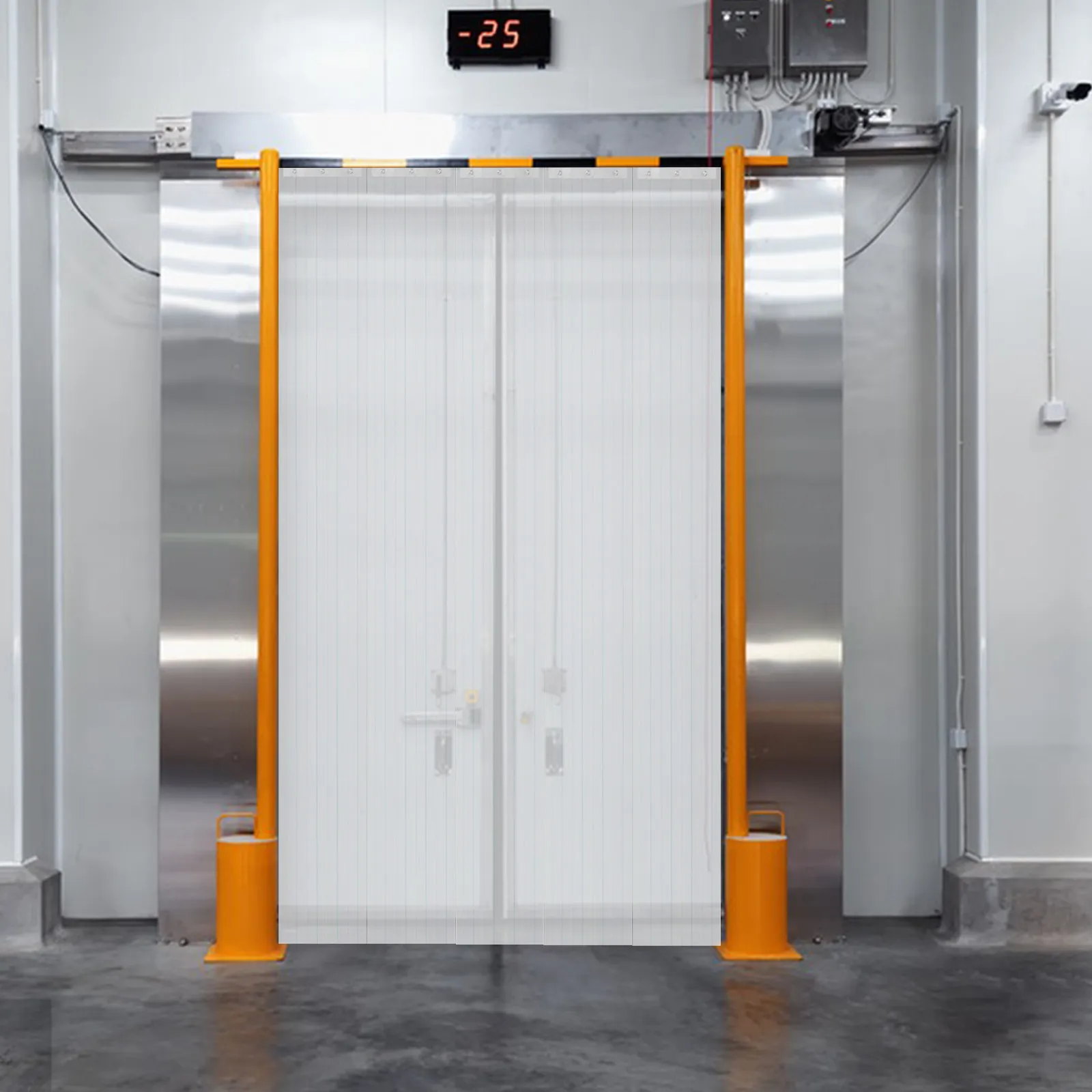 

Прочная ПВХ-занавеска для дверей с отличной ветроустойчивостью для использования в холодильных камерах, гаражах и в качестве перегородки