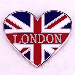British London Heart Enamel Pin Badge Brooch Jewelry
