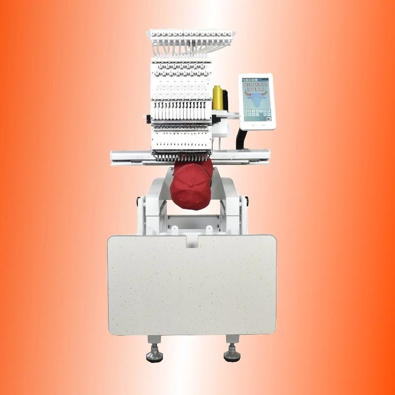 Customized 9/12/15 Needles Single Head Embroidery Machines Multifunctional Cap Flat Hoodie Computerized For US Use New Gear