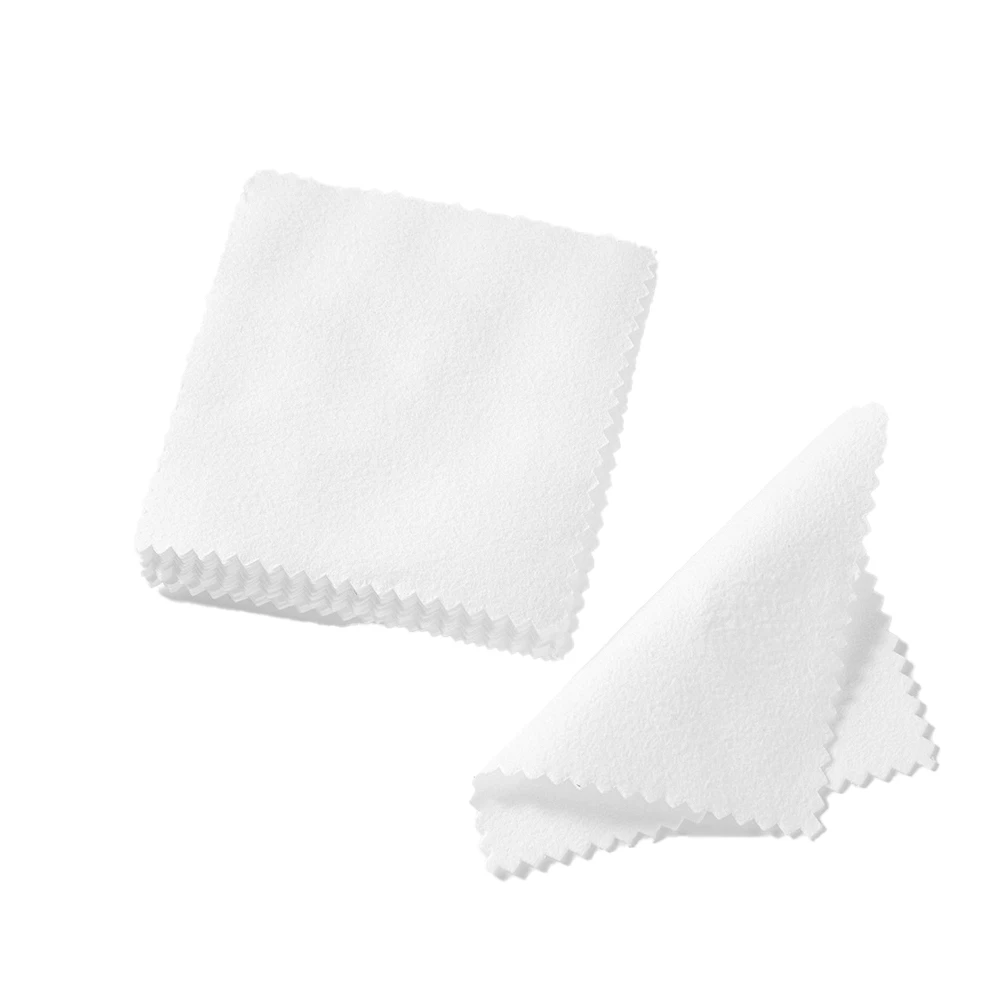 10/50/100Pcs Soft Jewelry Cleaning Cloth Polishing for Sterling Silver Gold Platinum Platinum Jewelry Keeps Clean and Shiny