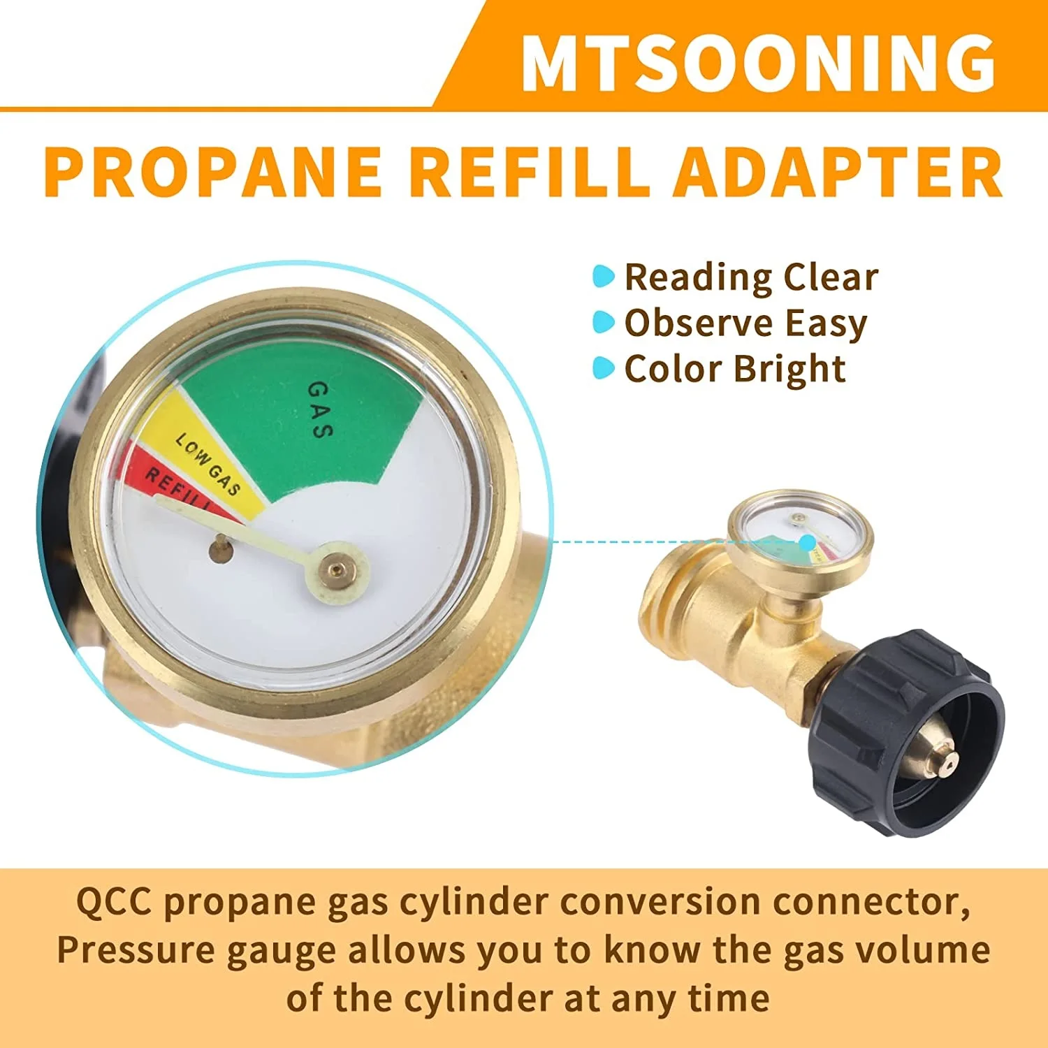 Латунный измерительный прибор для бензобака, пропана, индикатор уровня газа, детектор утечки, барбекю, газовый гриль