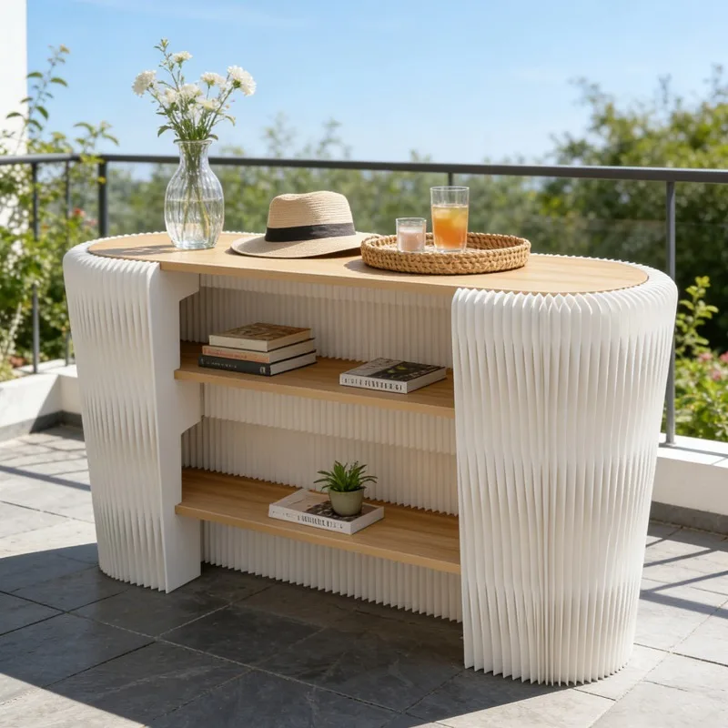 Island Display Counter, Simple Merchandise Showcase Table for Exhibition & Retail