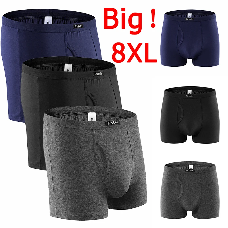 Men Underwear Boxershorts Plus Size 6XL/7XL/8XL 95-220kg Big Size Cotton Panties Homme Boxer 보이는 팬티 Трусы Мужские