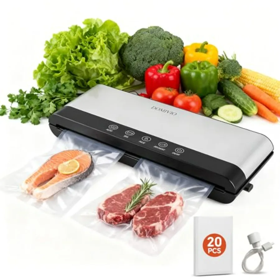 

Vacuum Sealer Machine for Food, 85kPa Powerful Suction Food Saver with LED Touch Panel, Dry & Moist Modes, Easy to Use Compact V