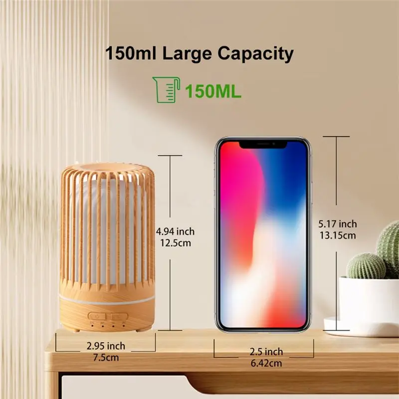 베스트셀러-150ml 초음파 새장형 에센셜 오일 가습기 향기 아로마 디퓨저 전기 향기 분사기 가정용