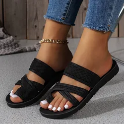 Sandals For Women Shoes Woman 2024 Trend Flat Thong Sandals Fashionable Outdoor Beach Thong Sandals Running Flip Flops Pantuflas