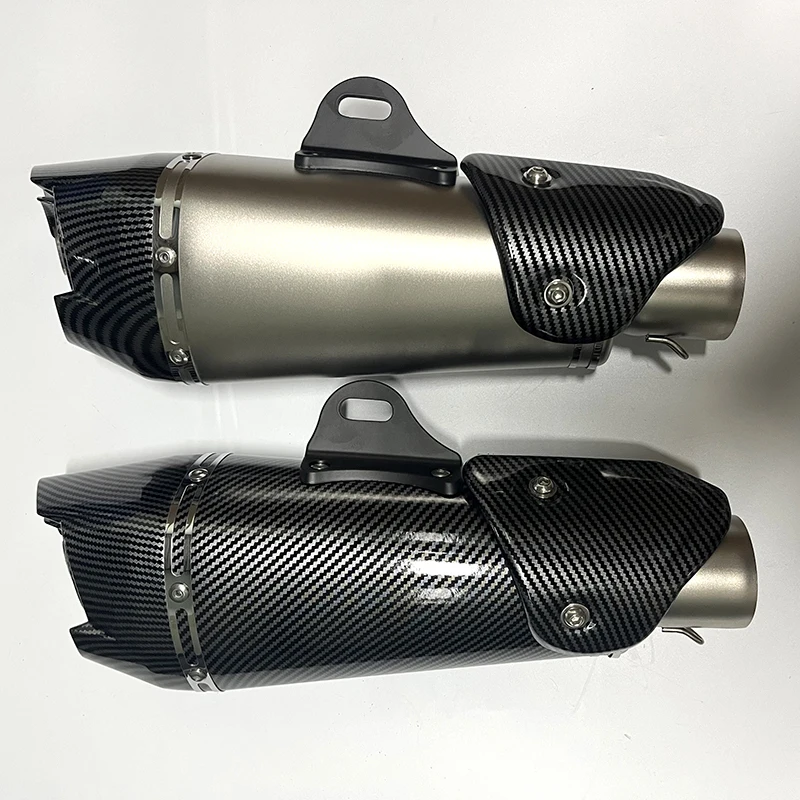 51MM Universal Motorrad Auspuffrohr AT2 Schalldämpfer Escape Moto Edelstahl Für ZX6R R1 R3 Ninja250 MT09 MT07 Z900