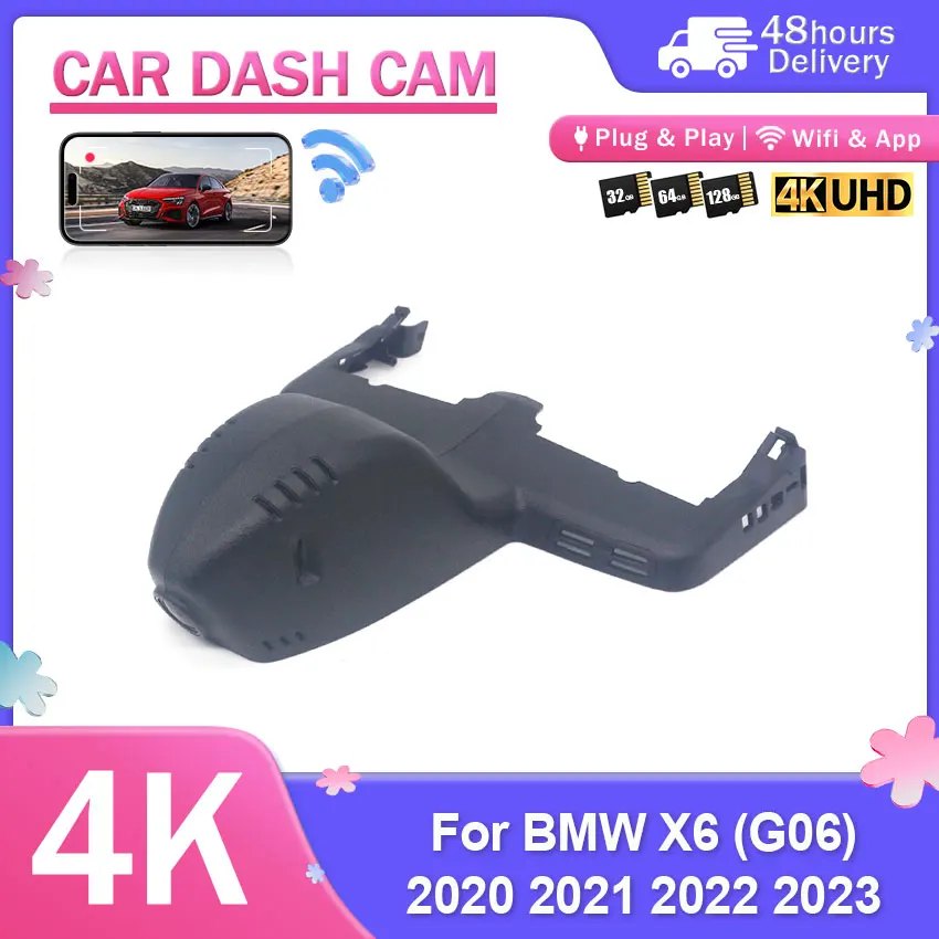 Car Camera 4K for BMW X6 G06 F16 F96 (3rd Gen) 2020-2023 Plug and Play Dash Cam Video Recorder Night Vision